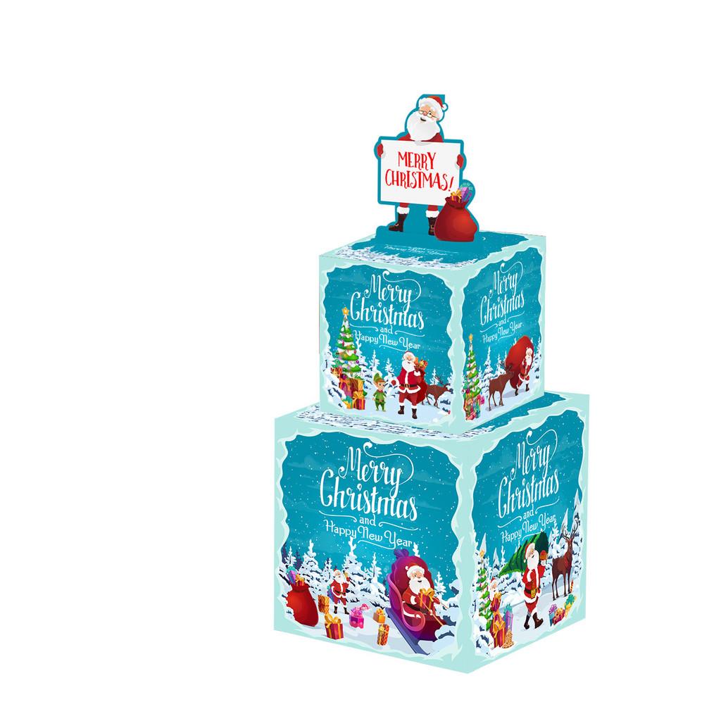 Weihnachtsfeier Dekoration Karton Doppelschicht Weihnachtsmann Geschenkbox Spardose