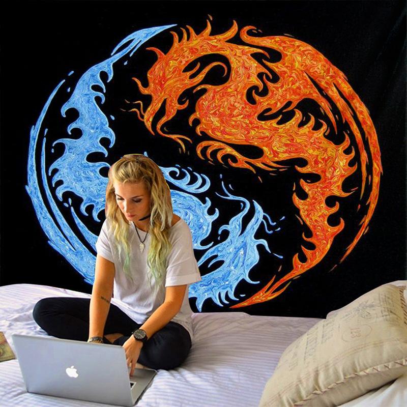 Черно-белый гобелен Инь Ян Мандала — фото 4