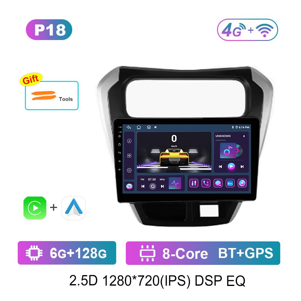 Carplay Android System 9'' for SUZUKI Maruti Alto 800 2014 Navi GPS Car Video Multimedia Player WiFi+4G Split Screen DSP Stereo
