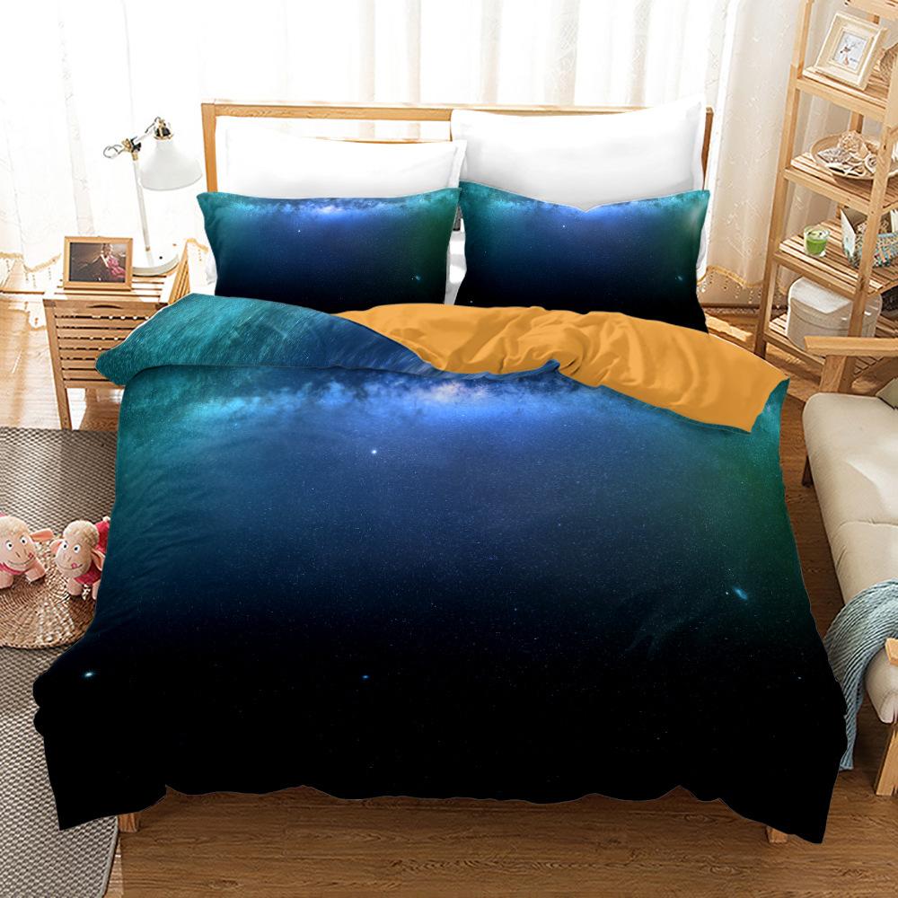 Hot New Western Galaxy Bedding Set Cotton Winter Duvet Cover Sets Reactive Printing Kids Adult Bedding Sets Dropshpping