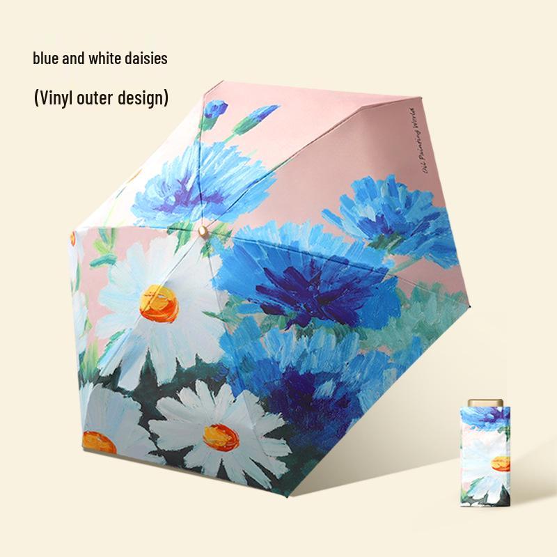 Compact UV Protection Mini Umbrella: Sun and Rain Shield for Students