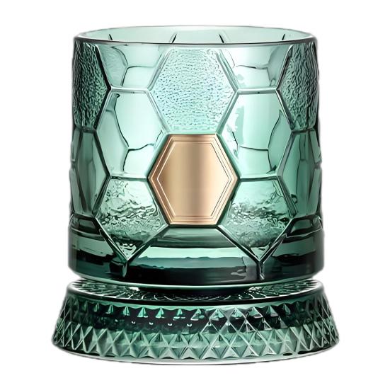 Spinning Whiskey Glass 360-degree Rotating Football Shaped Tumbler