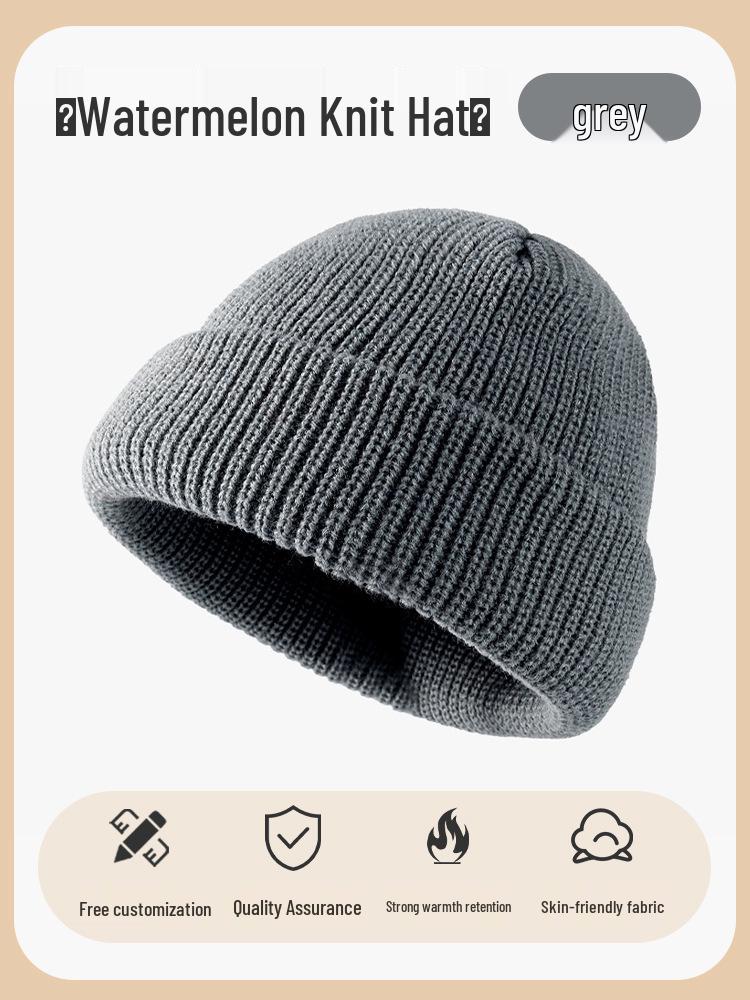 Benutzerdefinierte bestickte Herren- und Damen-Dicke Warme Strickmütze - Einfarbig, Herbst/Winter-Hut