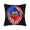 Pillow Case Haiti FlagCountry Map Soft Pillow Cover For Sofa Home Decoration Fashion Pillowcases