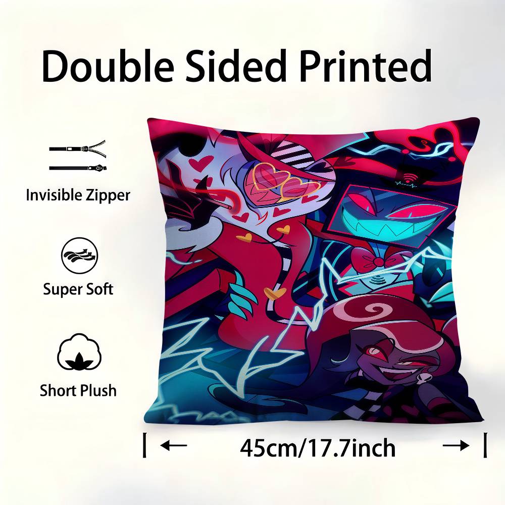 Hazbin HHotels Angel Dust Alastor Pillow Cushion Cover Pillowcase Living Room Sofa Home Decor Customized