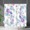Shower Curtain Waterproof And Mildew-Proof 3D Digital Printing Plant Flower Plant Shower Curtain Bathroom Partition