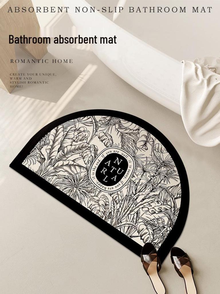 American Semi-Circular Non-Slip Bathroom Mat - Diatomaceous Earth, Entrance Rug