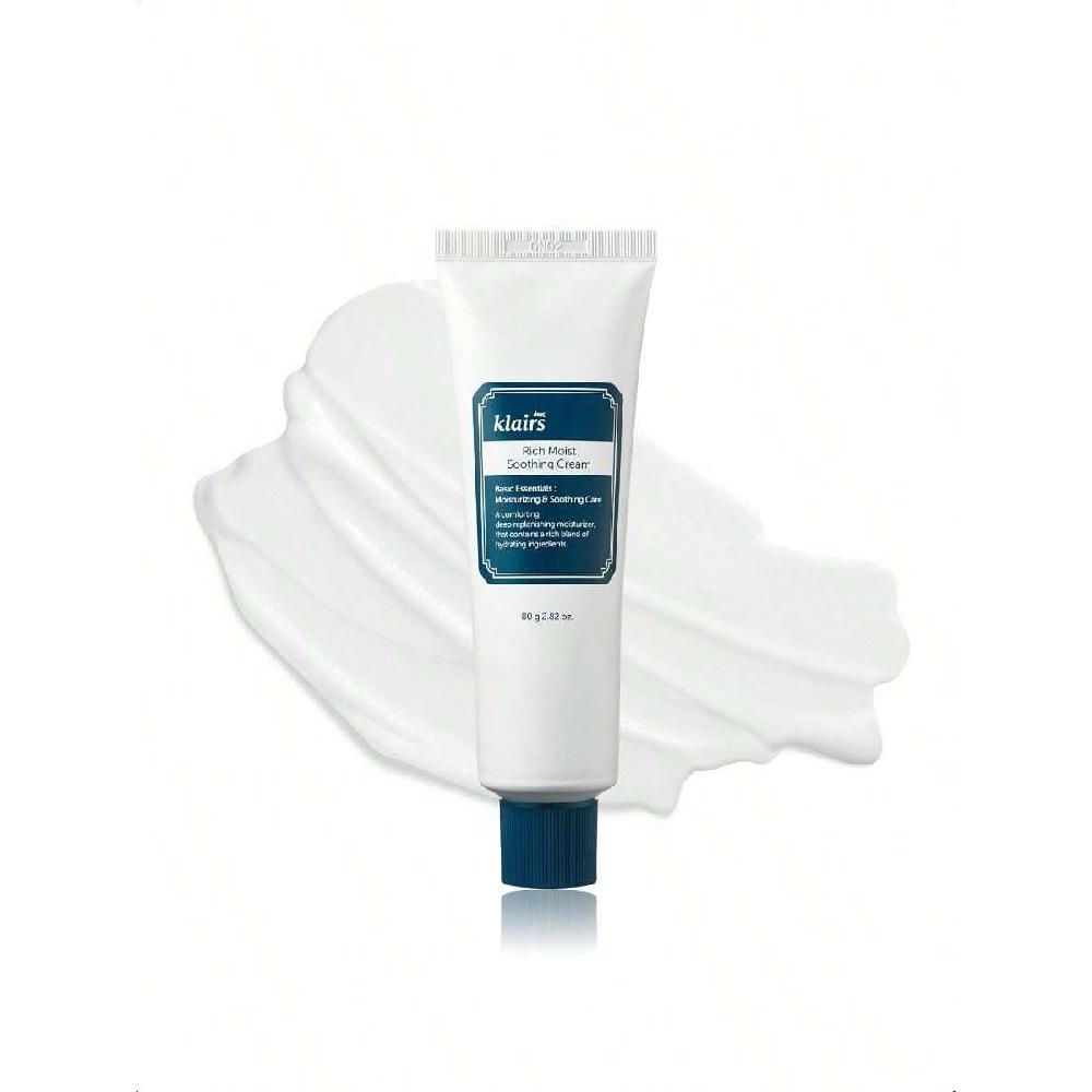 Dear, Klairs Rich Moist Soothing Cream 80g Repair Skin Barrier, Sensitive Skin, Hypoallergenic, Centella Asiatica, Ceremide, Moisturizer, Hydration