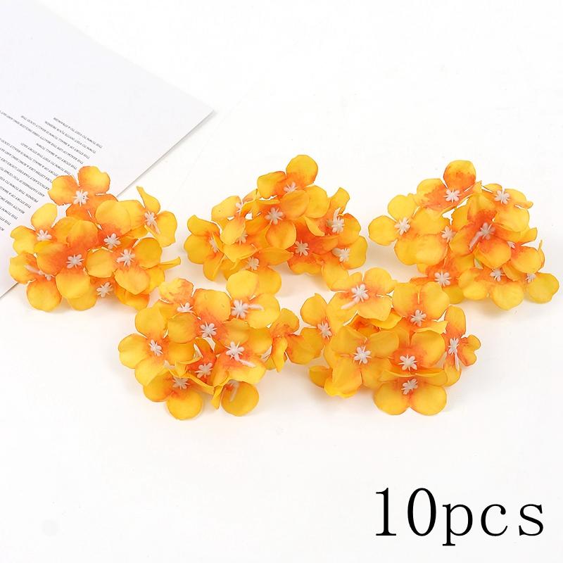 Orange Artificial Flowers Heads Silk Fake Flowers for Home Decor Party Marriage Wedding Decoration DIY Wreath Gifts Accessories