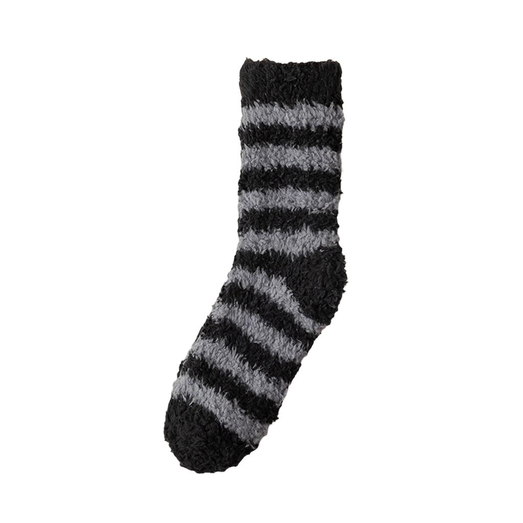 Women's Striped Extra Thick Warm Sleep Socks, Cozy Floor Socks for Lounging at Home