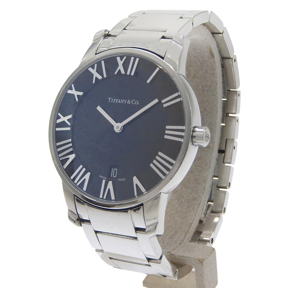 TIFFANY&Co. Atlas Dome Watches Z1800.11.10A00A blackDial Stainless Steel Quartz Analog Display Mens Used