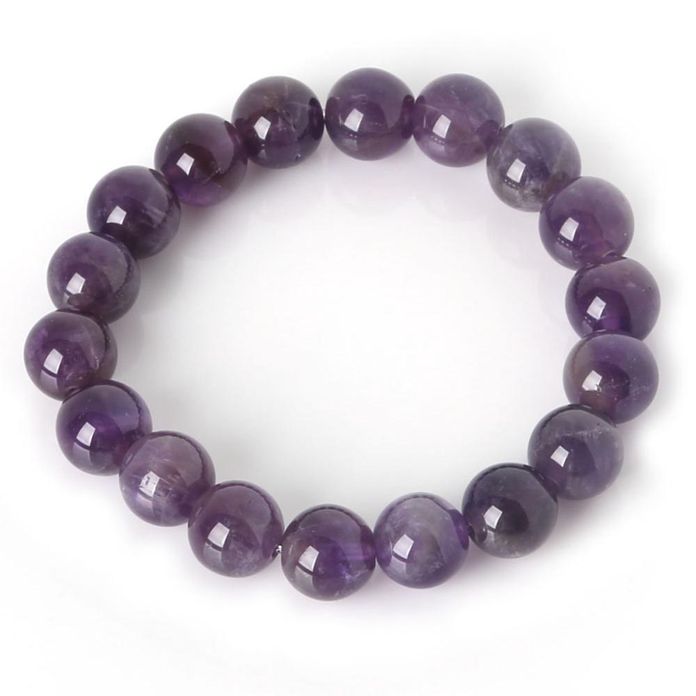 Charm Bracelet With Natural Stone Beads 6mm Purple Amethysts Yoga Beaded Bracelet For Women Man Best Friend Gifts Jewelry