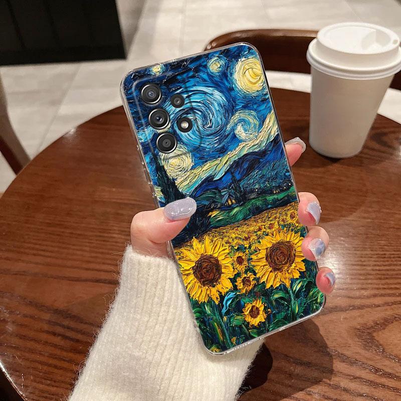 Interesting Van Gogh Art Clear Phone Case For Samsung Galaxy A56 A57 A37 A55 A54 A36 A35 A26 A25 A16 A17 A07 A52 A34 A21s Cover