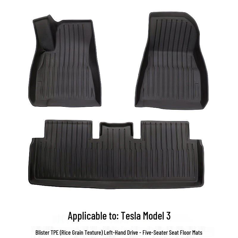 Tesla Model 3 TPE Rice Grain Floor Mats – Protective Kit for Car Modification