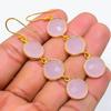 Pink Chalcedony Gemstone 925 Solid Sterling Silver Jewelry Earring 2.32" GK-5846
