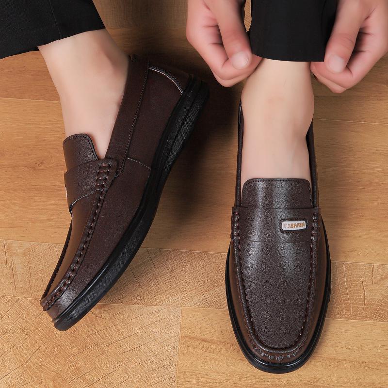 Men's Genuine Leather Summer Loafers - Soft Sole, Slip-on, Casual, Versatile Everyday Shoes