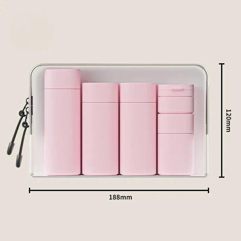 

5Pcs Multi-Color Hydrating Makeup Dispenser Bottles, Portable Refillable Squeezable Empty Bottles for Lotions & Shampoos рожевий