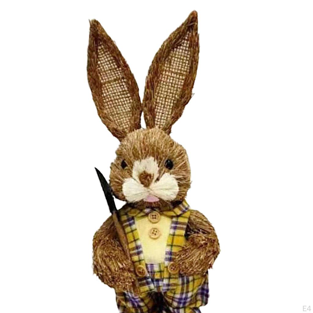 Figurine Ornaments Straw Easter Simulation Statue Toys for Office Desktop Dollhouse Party Decoration