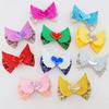1PC Cute Girls Hair Bows with Clips Kids 4inch Sparkly Wing Hair Bows Barrettes Clips Heart Hairpins Children Hair Accessories