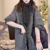 Stylish Women's 2024 Winter Hooded Quilted Cotton Coat – Mid-Length, Thickened, Warm, and Loose-Fitting.