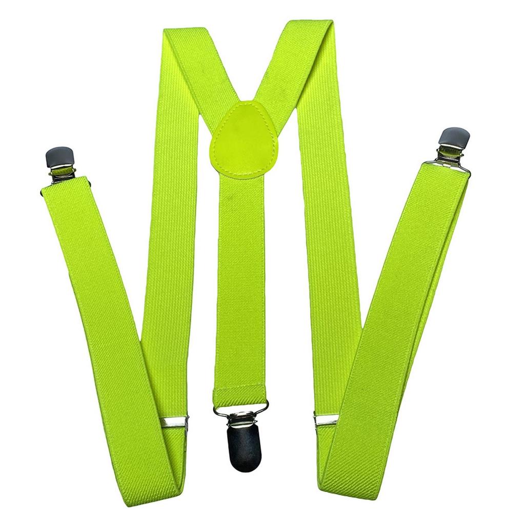 Unisex Y Back Suspenders 3 Clips Adjustable Elastic Braces