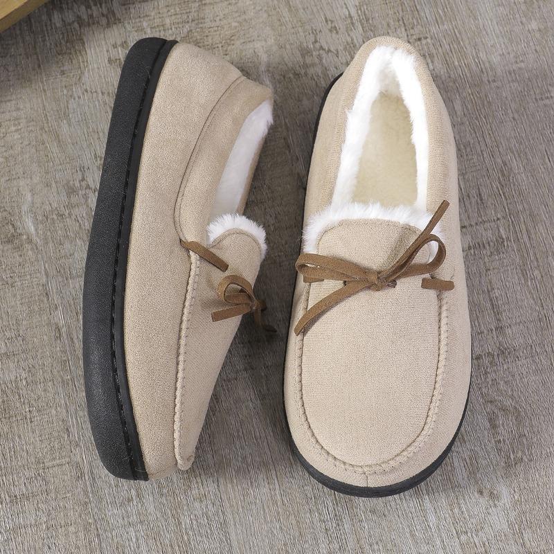 Cross-border Mao Mao slippers women's warm casual Doudou shoes women's bow round head all-inclusive home wear cotton shoes
