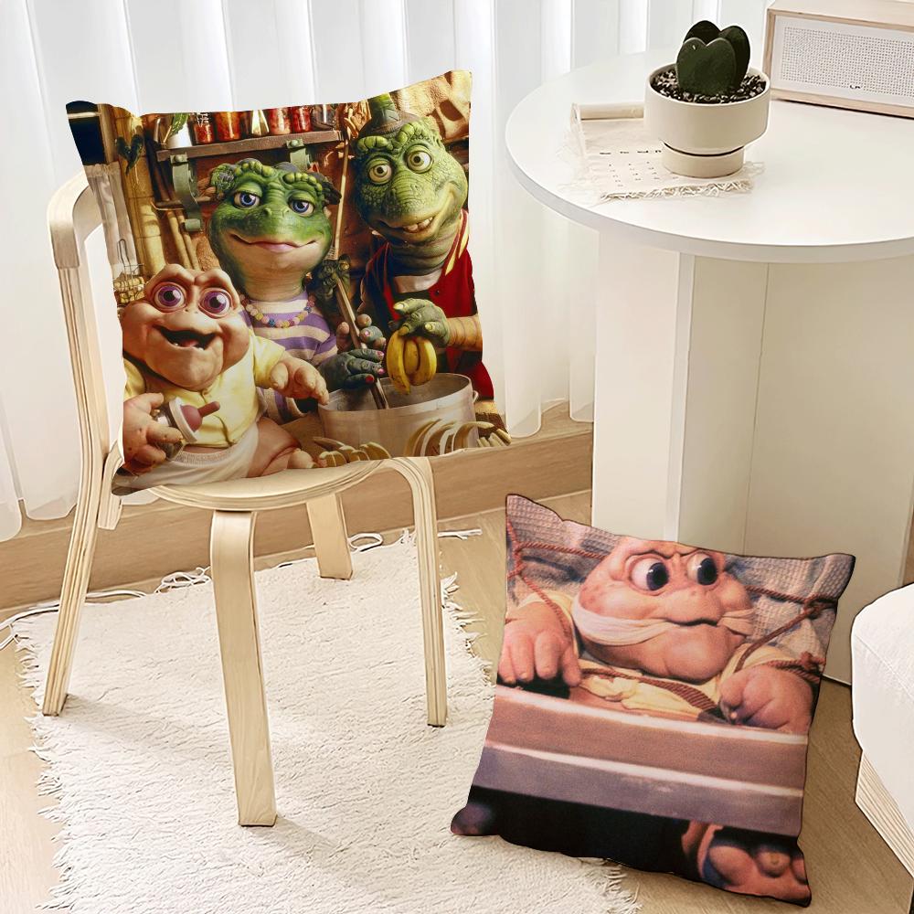 Baby Sinclair The Dinosaurs Square Cushion Cover Soft Cushion Cases for Farmhouse Sofa Decor Home Decorations and Protector