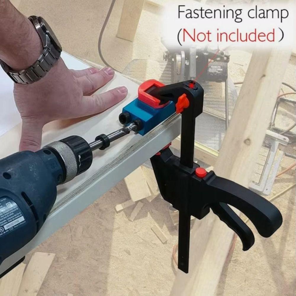 Precision Pocket Hole Jig Kit Aluminum Alloy Adjustable Oblique Hole Locator Stable Frosted Woodworking Jig Wood Hand Tools