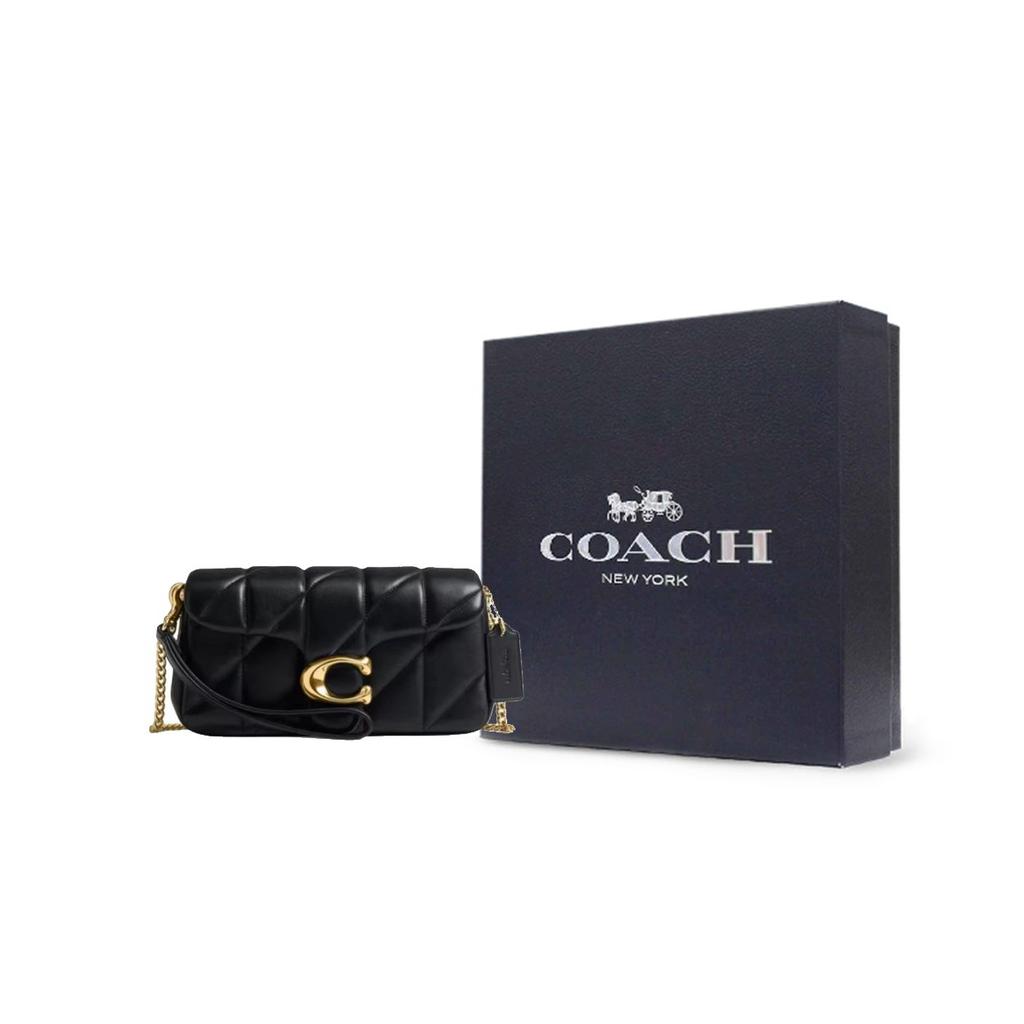 Coach Tabby 19 Quilted Detail Chain Gold Hardware Leather Shoulder Bag Small Women shoulder bag Black CBH23-B4BK
