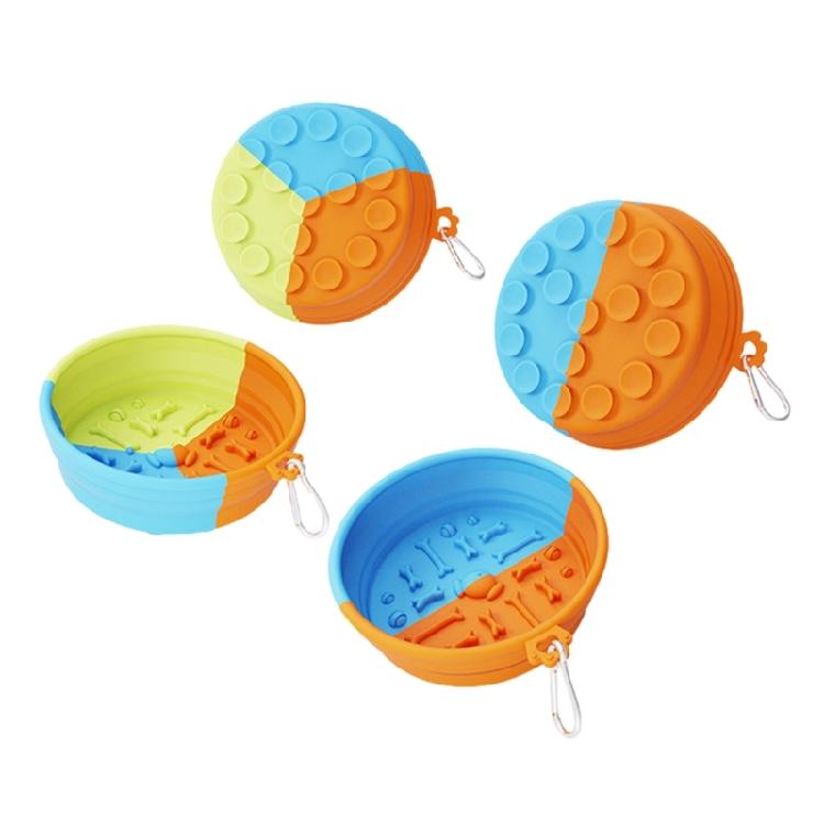 Foldable Silicone Bowl for Pet Outdoor Travel Bowl Dog Food Water Bowl 2pcs Portable Dog Bowl with Hook Cats Dishware