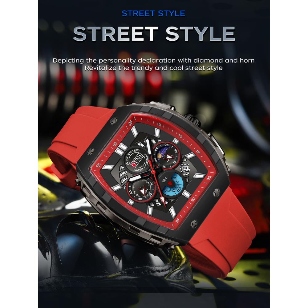 Fashion Student Quartz Watch Multi Functional Three Eye Six Pin Waterproof Luminous Calendar Men's Quartz Watch