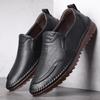2025 Stylish European Men's Loafers: Trendy Light Luxury Genuine Leather Breathable Casual Shoes