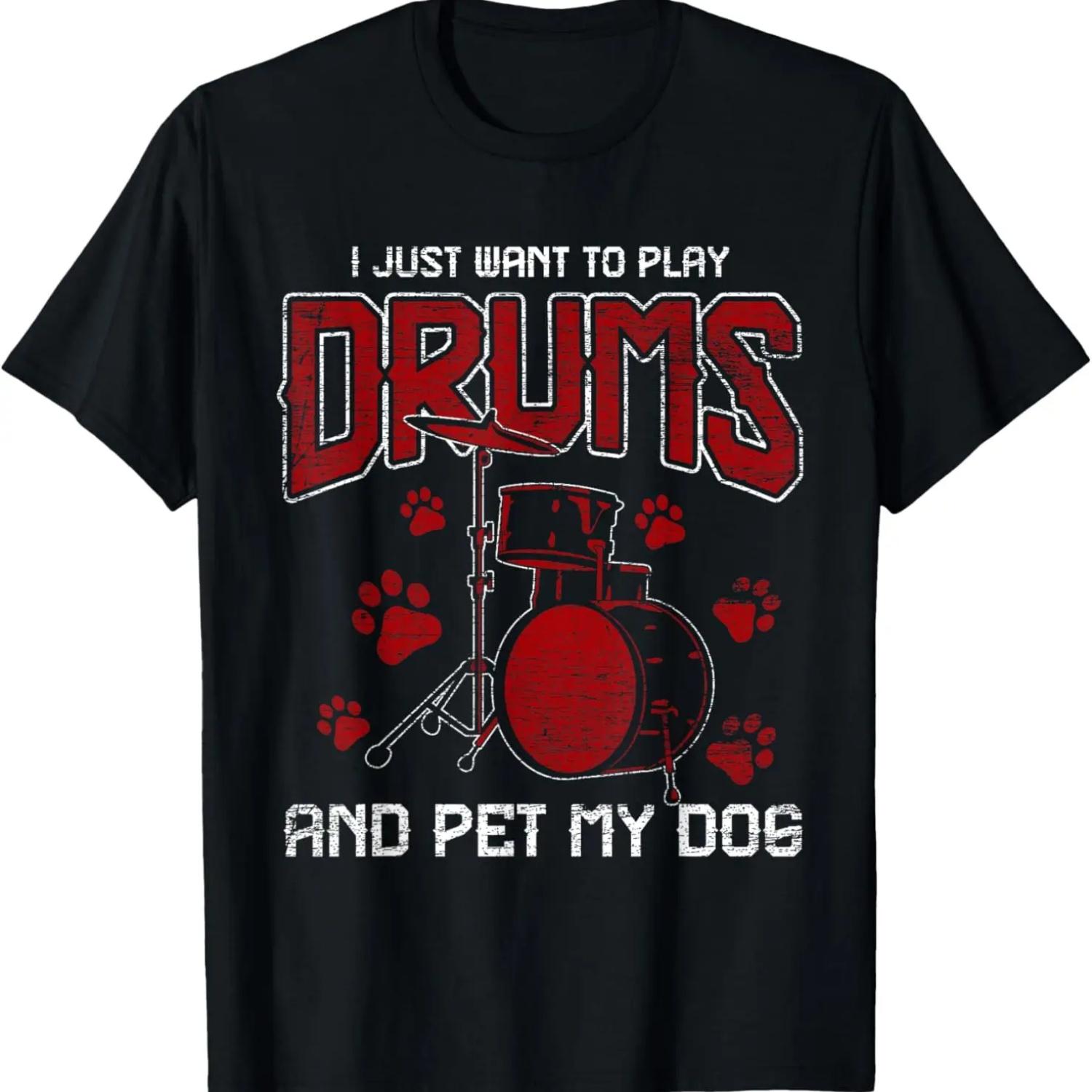 Pet My Dog Drummer - I Just Want To Play Drums T-Shirt S чёрный