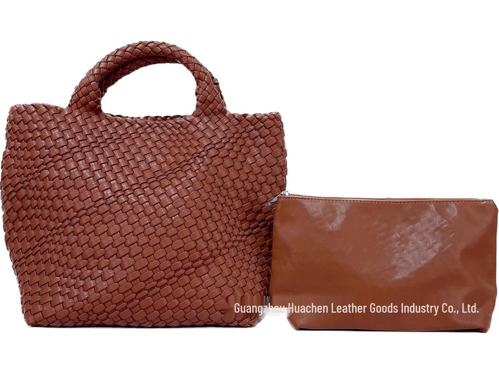 Women's Large Fashionable Woven Tote Bag - Versatile Double-Wrist Mother-Child Shopper