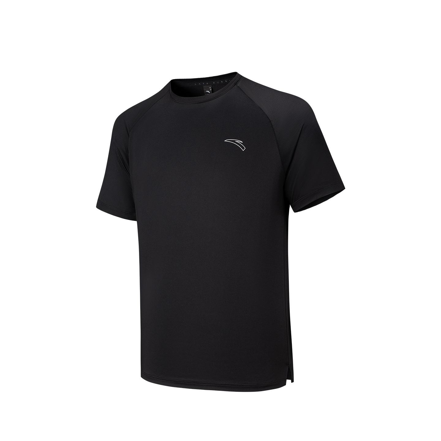 

Anta Mens Short Sleeve Knitted T-Shirt Summer 2026 Men tops Basic-Black 952625115-5