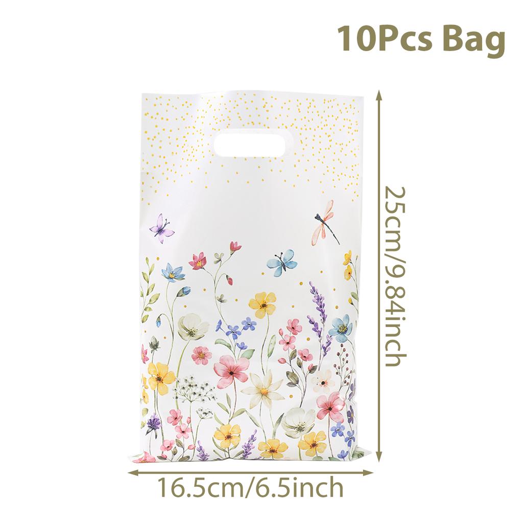 10pcs Handbag Candy Bags Wildflower Spring Birthday Party Gift Packing Bag 1st Birthday Baby Shower Girl Party Supplies