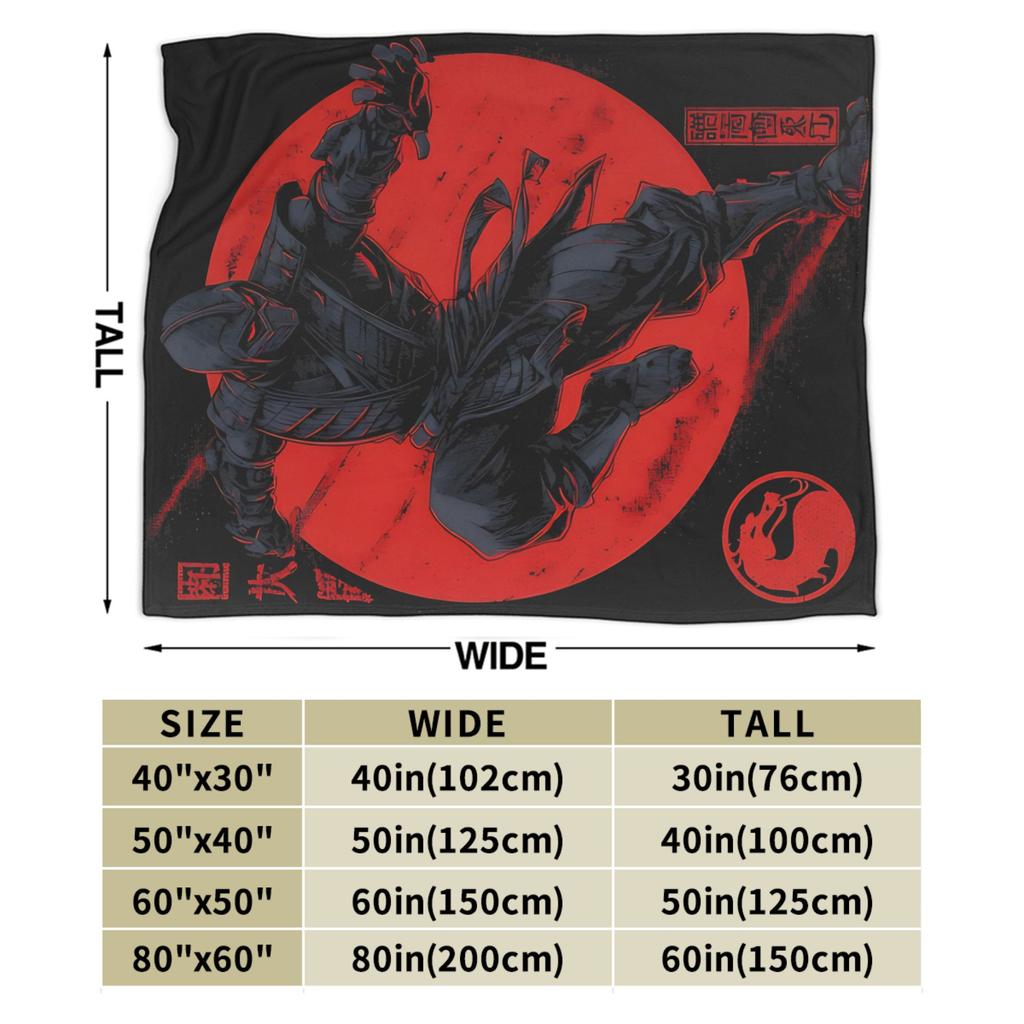 Sub-Zero Mortal Kombat Wool Blankets Fashion Throw Blankets for Home Hotel Sofa 200x150cm Plush Thin Quilt