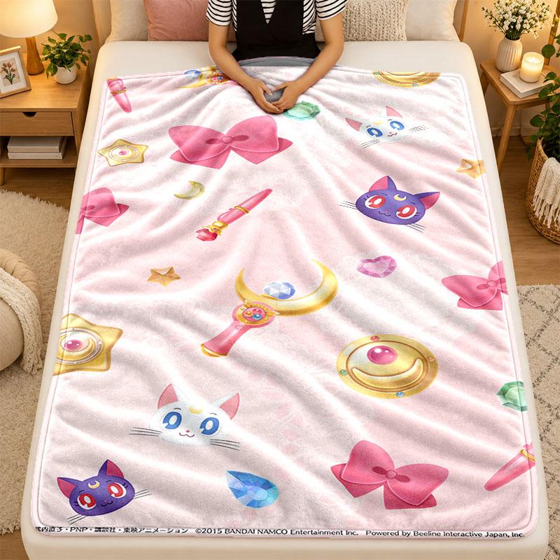 Flannel BlanketSailor Moon Warm Soft Throw Blanket for Indoor Sofa Bed Living Room Use