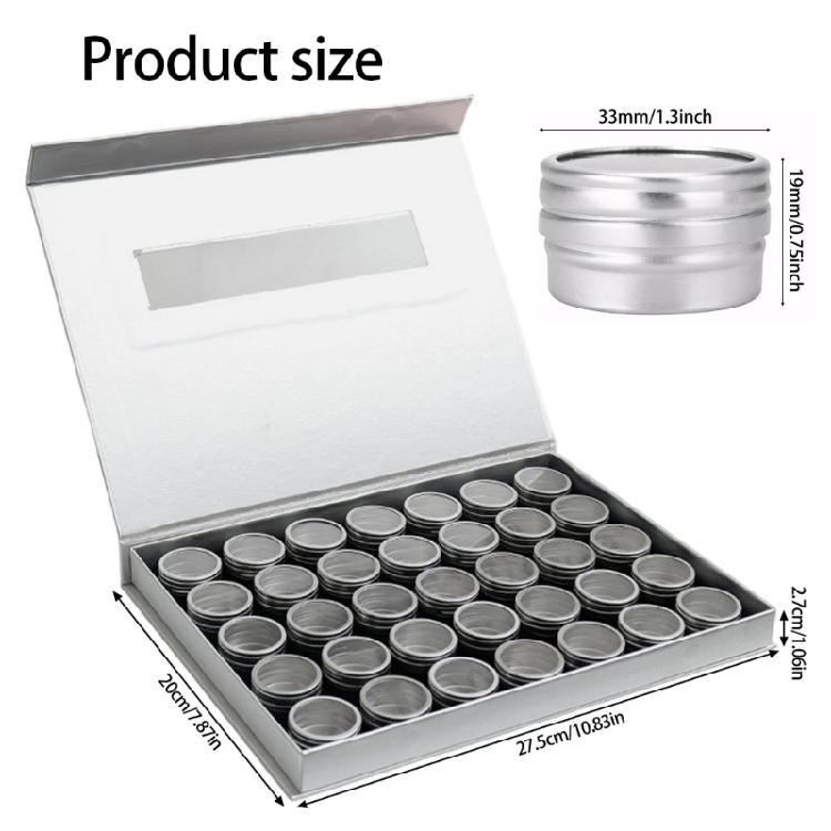 Nail Art Container 35 Detachable Aluminum Trays Hardened Foam Base For Decoration Storage Box Lightweighted