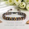 Handmade Tiger Eye Stone Bracelet Retro Double Row Woven Bracelet Vintage Beaded Bracelet  Jewelry