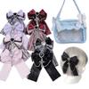 Cute Bow Cross Pendant Gothic Hair Clip Exquisite Lace Design Bag Charm Lolita Hair Accessories Japanese Style Y2K Hair Clip