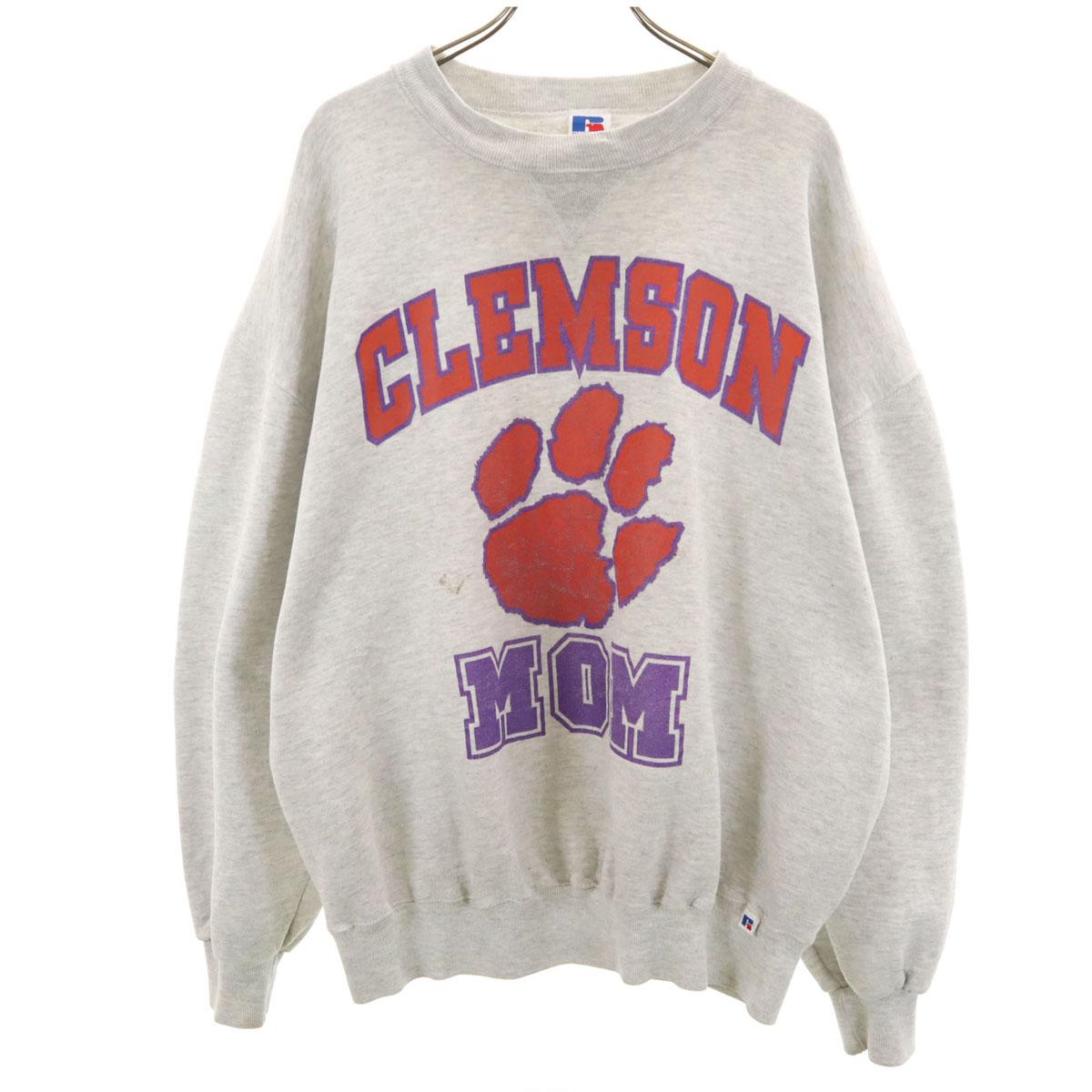 

RUSSELL ATHLETIC 90-х годов Сделано в США Старый CLEMSON MOM Свитшот с длинным рукавом Мужской Б/У