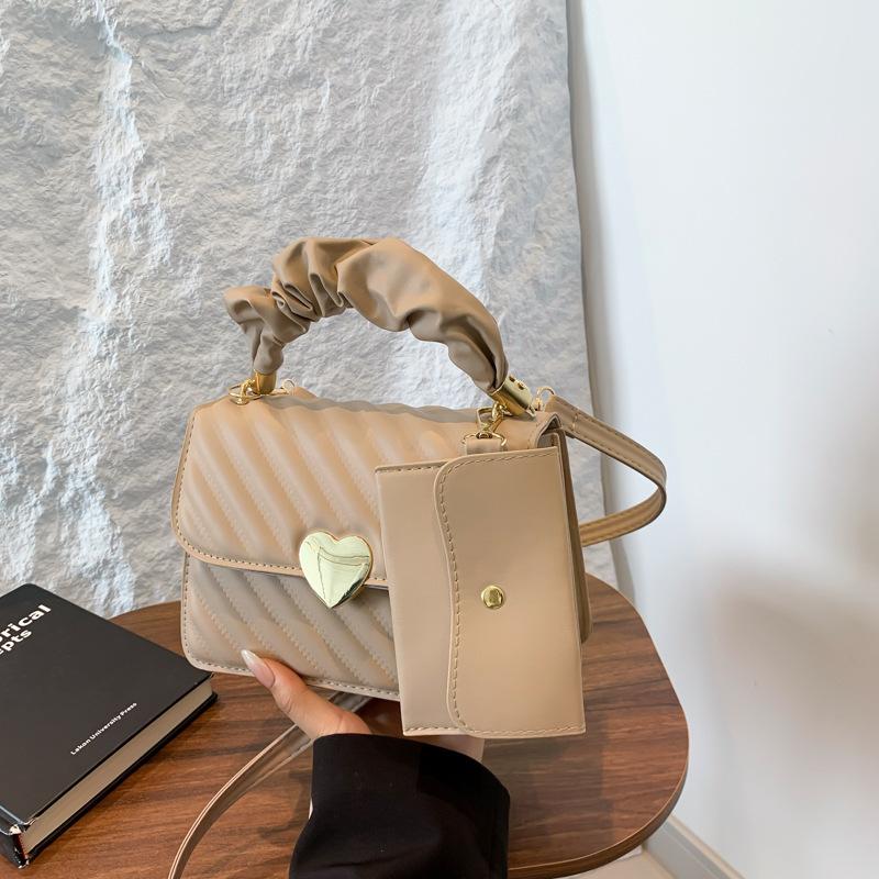 Textured women's bag hand commuting simple new 2025 messenger bag small square bag fashion casual personality popular shoulder bag