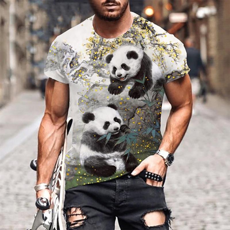3D Printed Cute Panda Animals T Shirt Men's Funny Pattern