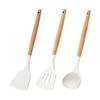 High-Temperature Resistant Wooden Handle Silicone Spatula, Non-Stick, Ideal for Stir-Frying and Daily Cooking