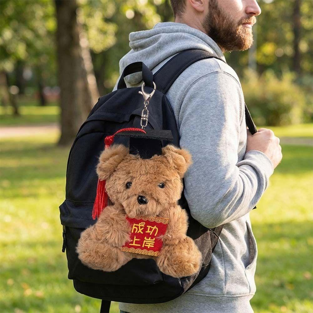 Cute Graduation Bear Keychain Soft Stuffed Dr Bear Plush Doll Graduation Bear Plush Toy Desk Decor