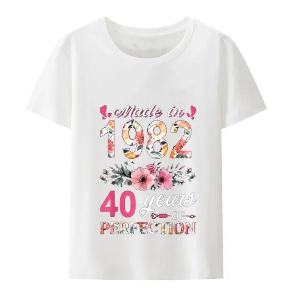 

Винтаж 40-й день рождения 40 лет 1982 Ретро кассета Видеокассета Дискета Футболка Футболка Муж Жена Футболка Уличная одежда XXXXL