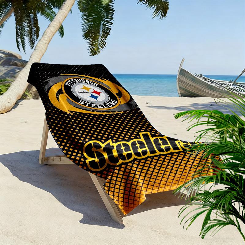 Pittsburgh Steelers Print Beach Towel, Large Soft Quick Dry Towel for Beach Camping Swimming