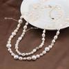 [HeyMeili] Baroque Pearl Necklace, Sterling Silver 925, Stylish, Natural Freshwater Pearl, June Birthstone, Popular, Elegant, Women's Gift, 5.5-7mm