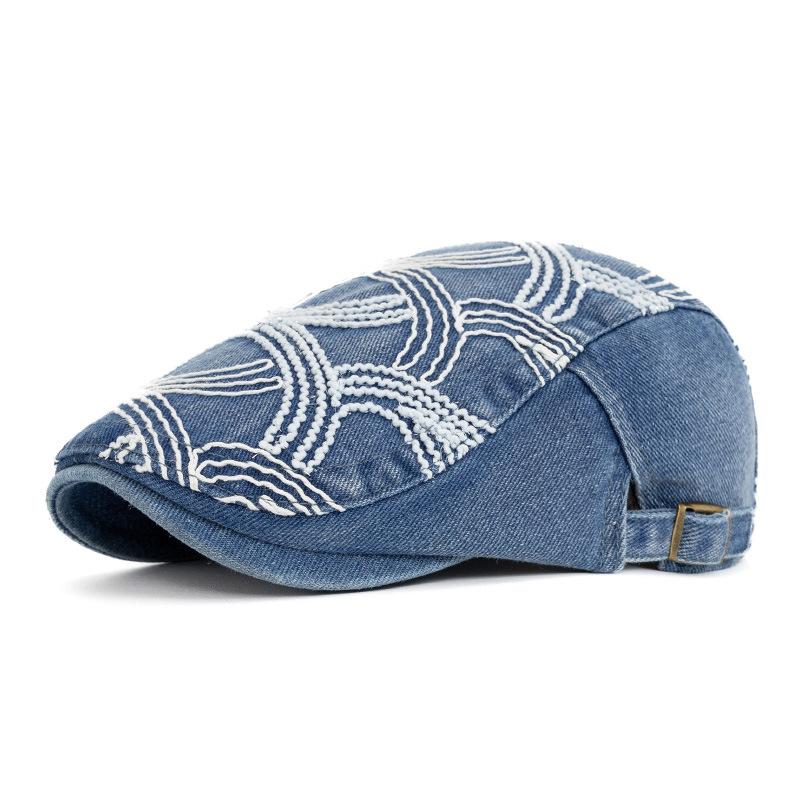 Beret Women's British Vintage Peaked Cap Men Denim Hat
